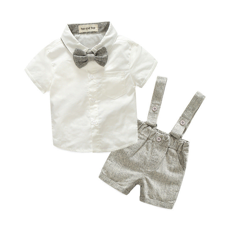 Boys' Fashion Statement Short-sleeved 2 Pcs Suit