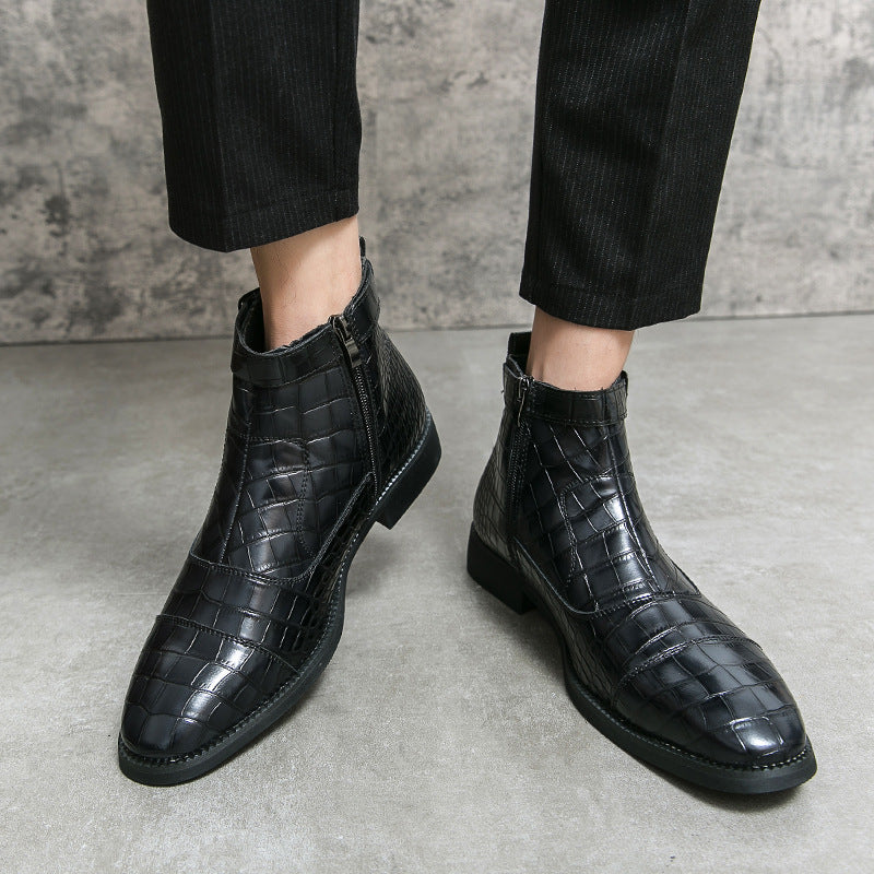Men's Crocodile Ankle Boots