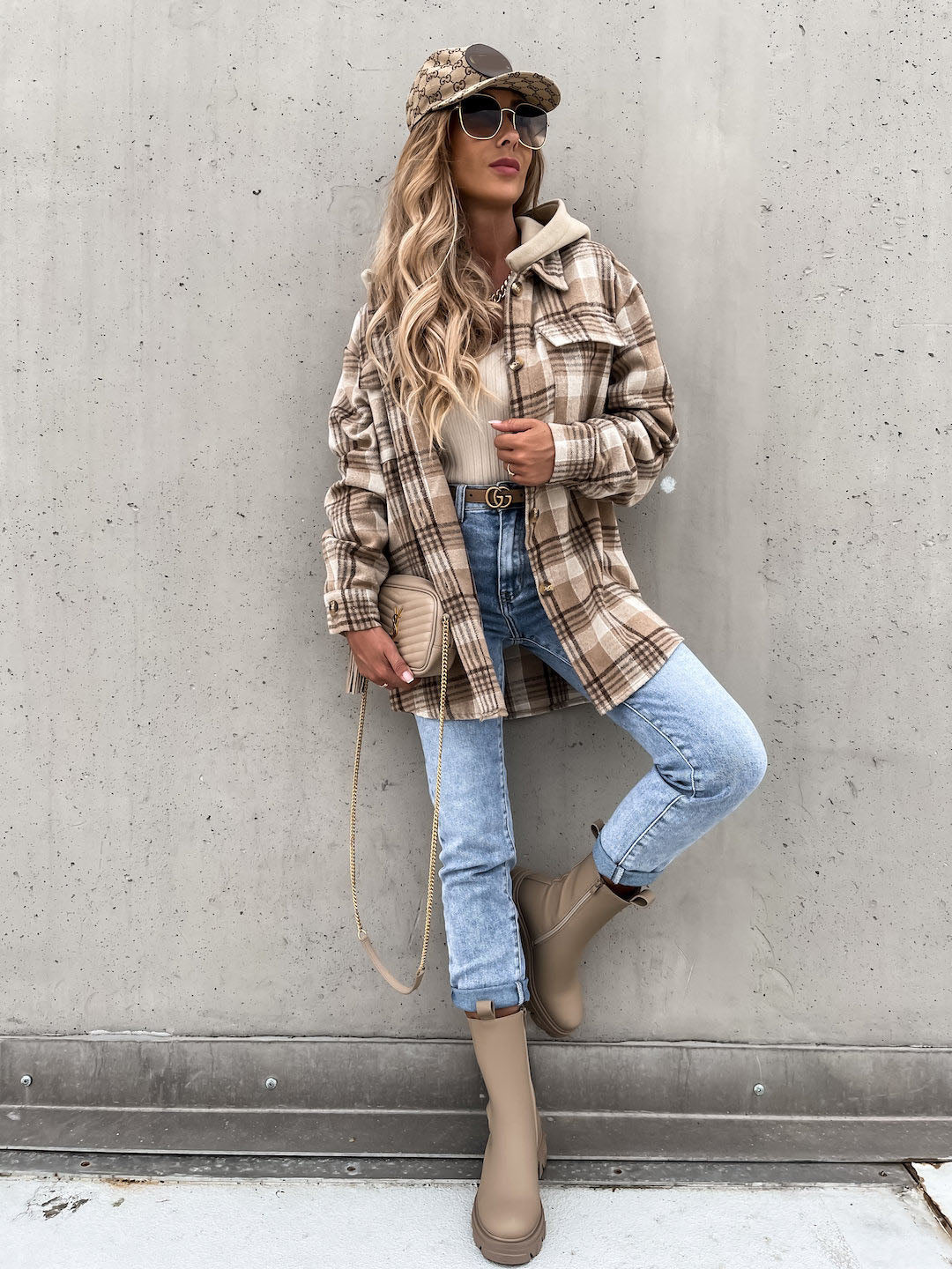 Women's Woolen Plaid Jacket