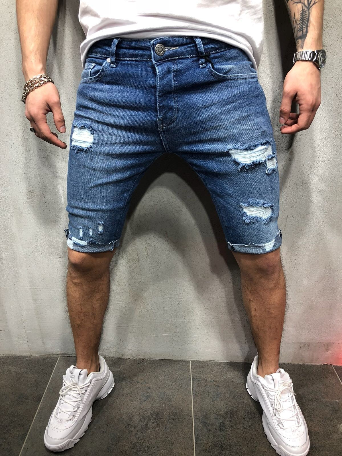 Fitted Denim Shorts
