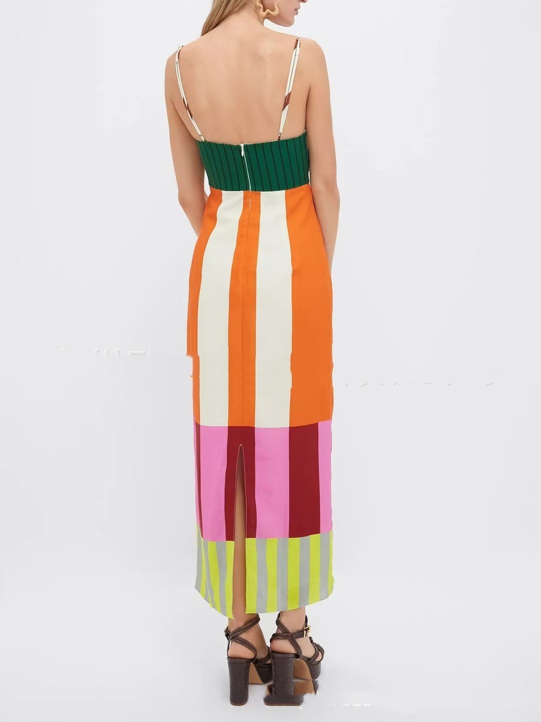 Women's Color Block Cotton Mix Dress | Ajanka Inc.