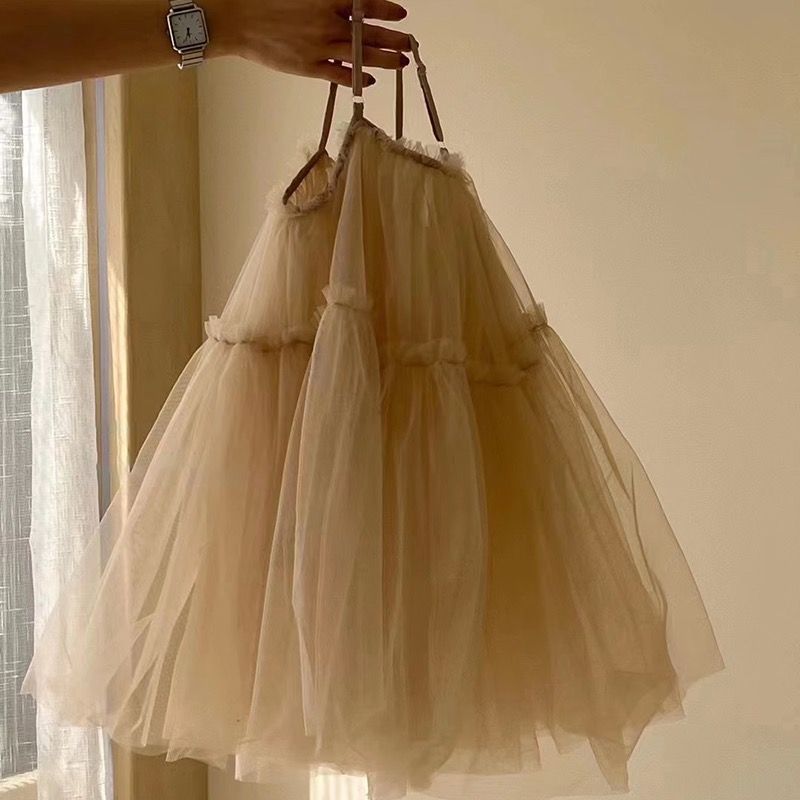 Girls' Mesh Flair Dress