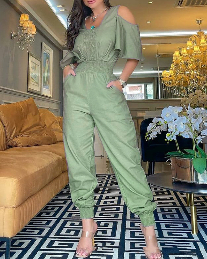 Elastic Leg Jumpsuit