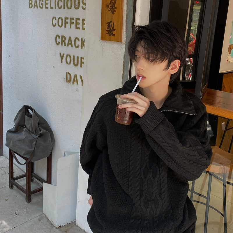 Men's High Collar Sweater