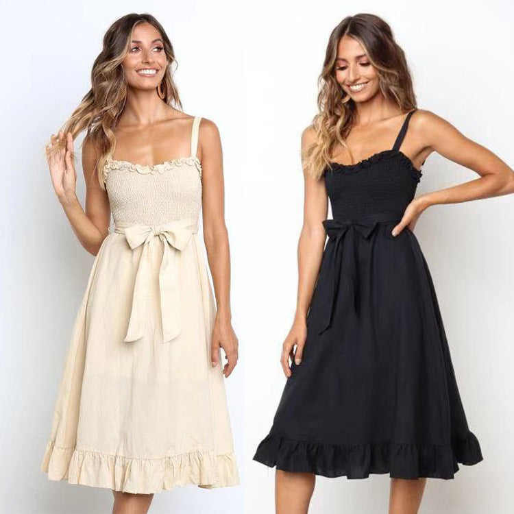 Cotton Ruffled Mid-length Dress