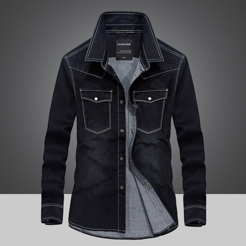 Men's Long Sleeved Denim Shirt