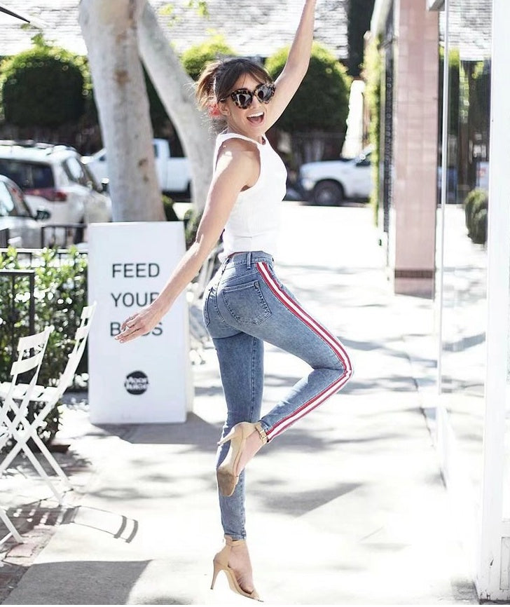 Women's side stripe pencil pants