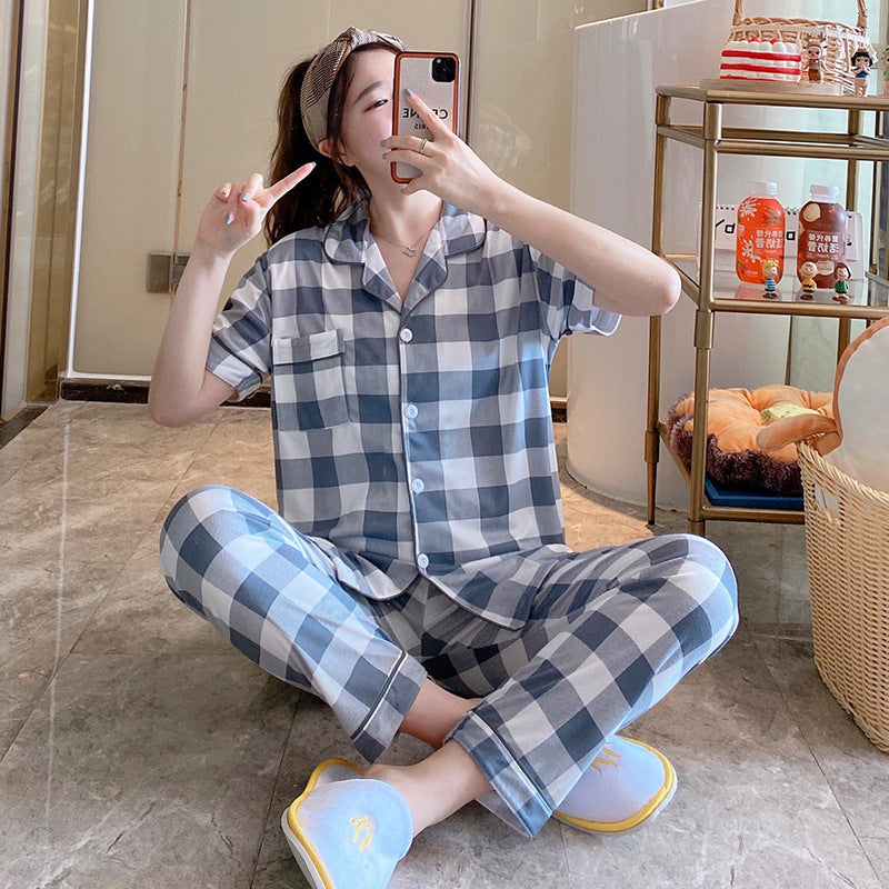 Women's Short-sleeved Silk Pajamas