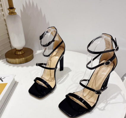 Women's Square Toe High Heel Sandals