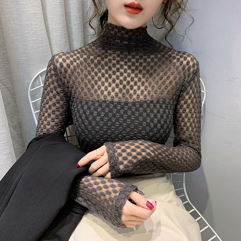 Women's Lace Turtle Neck Top
