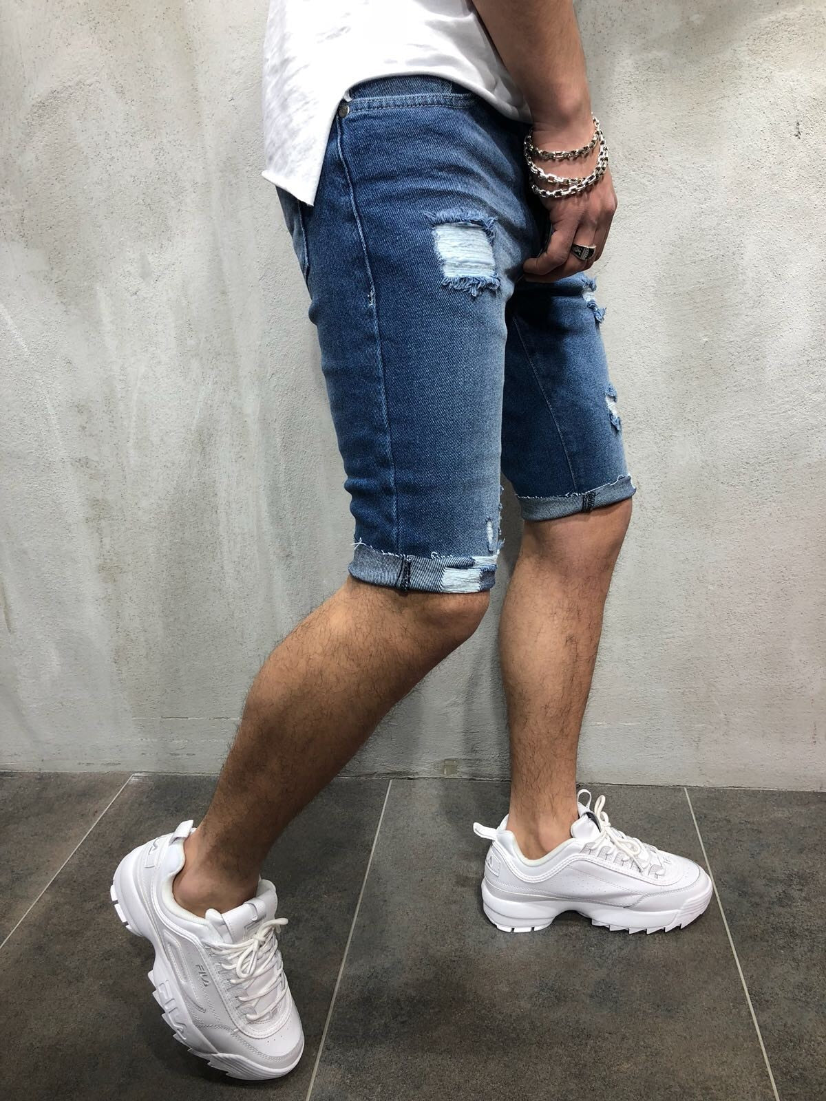 Fitted Denim Shorts