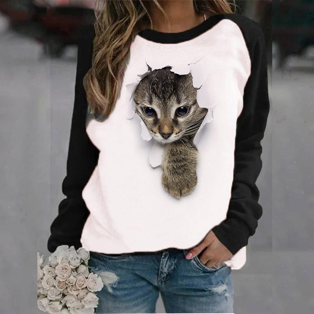 Kitty Cat Crew Neck Sweatshirt
