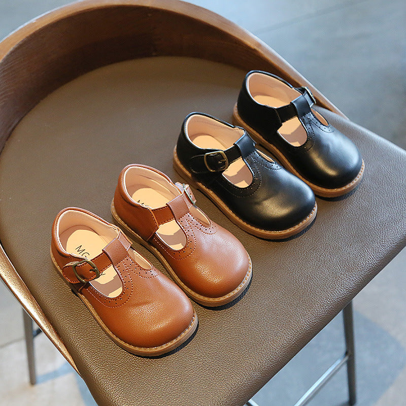 British Children's Retro Leather Shoes