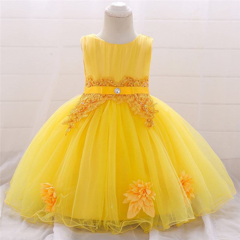 Girl's Embroidered Lace Princess Dress