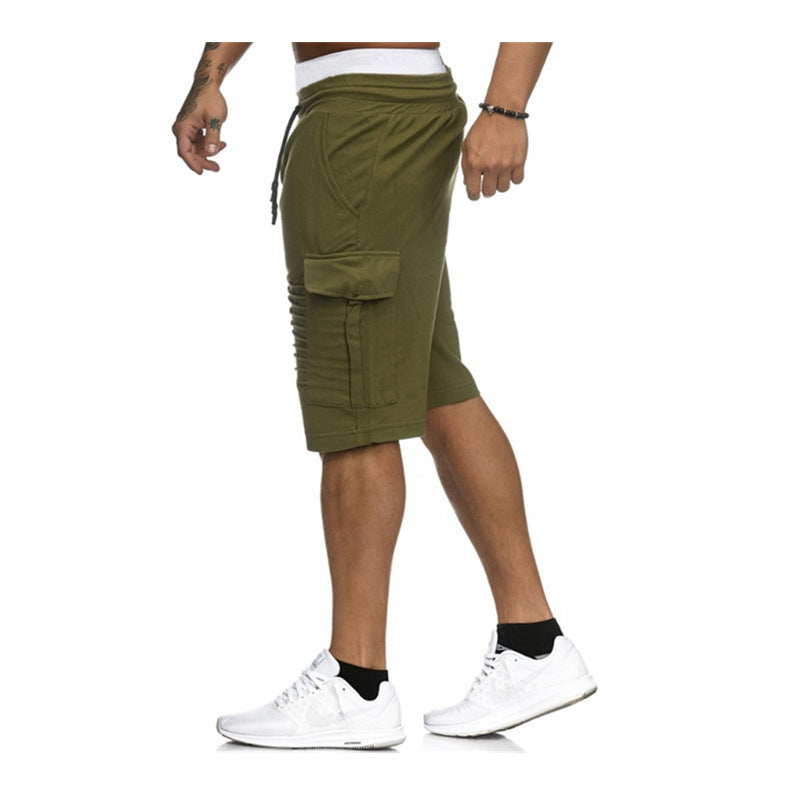 Men's Pleated Drawstrings Shorts