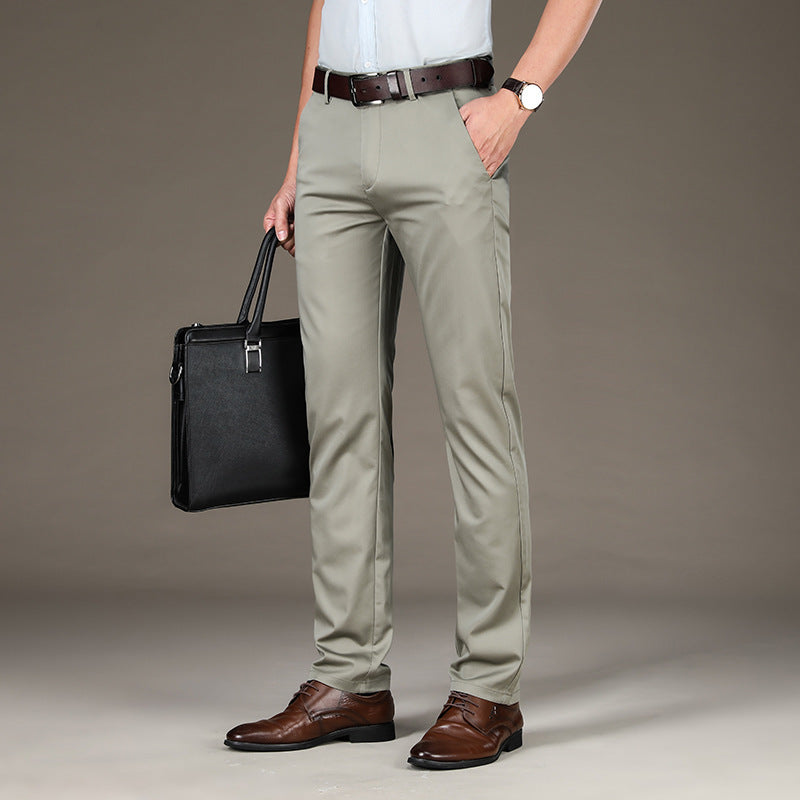 Men's Stretch Silk Straight Slacks