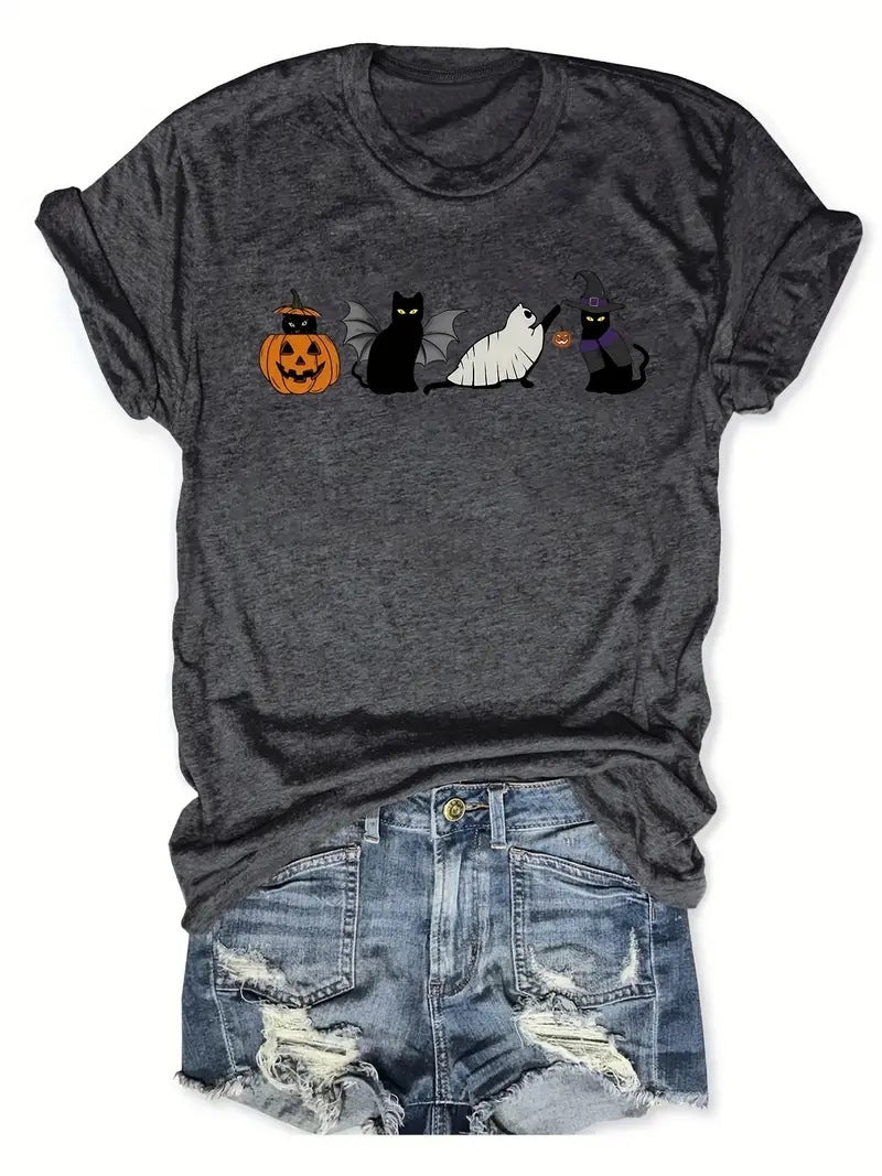 Halloween Pumpkin Printed Top