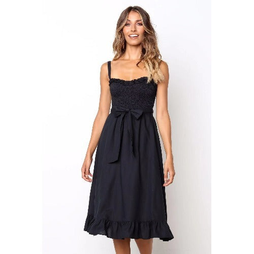 Cotton Ruffled Mid-length Dress