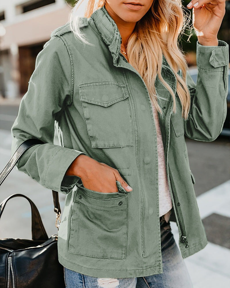 Women's Casual Loose Zip Jacket