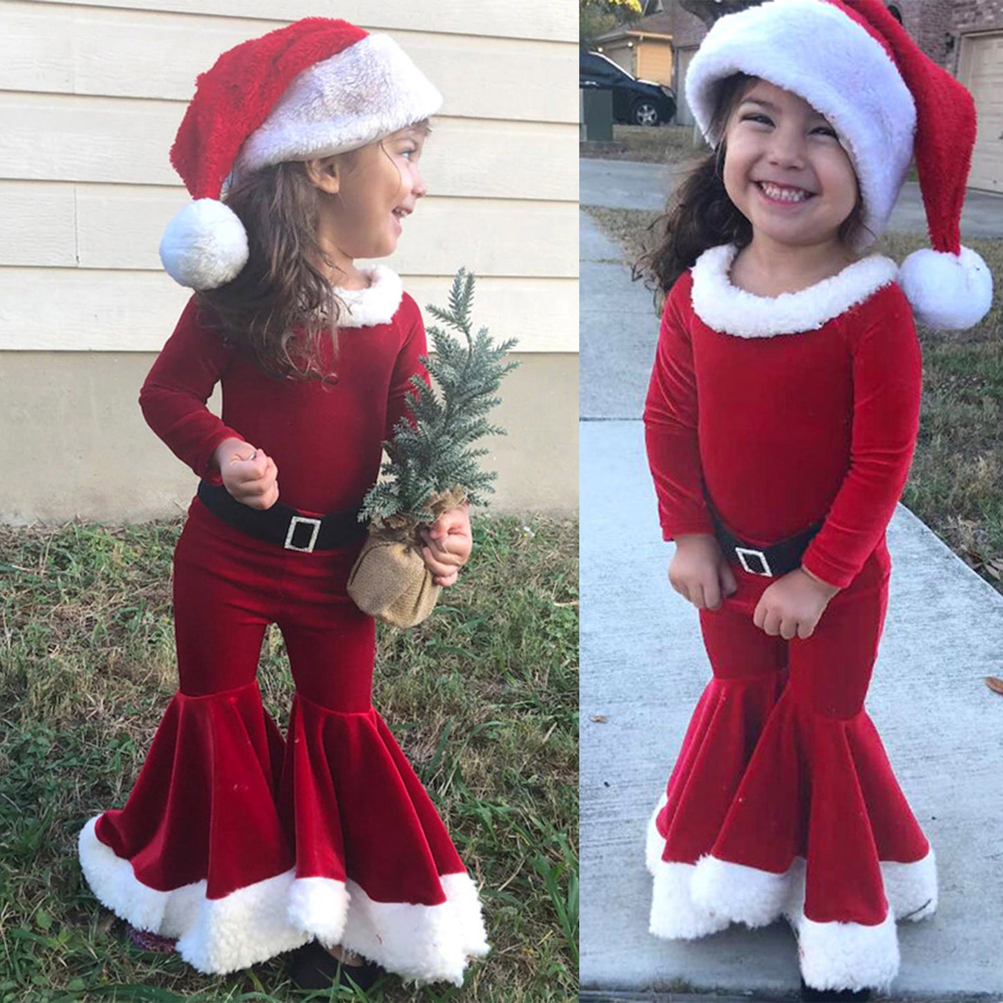 Kids Christmas Bell Bottoms 3-pcs