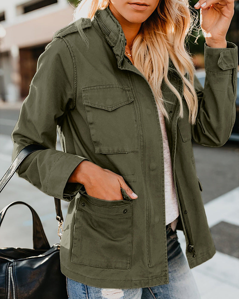 Women's Casual Loose Zip Jacket