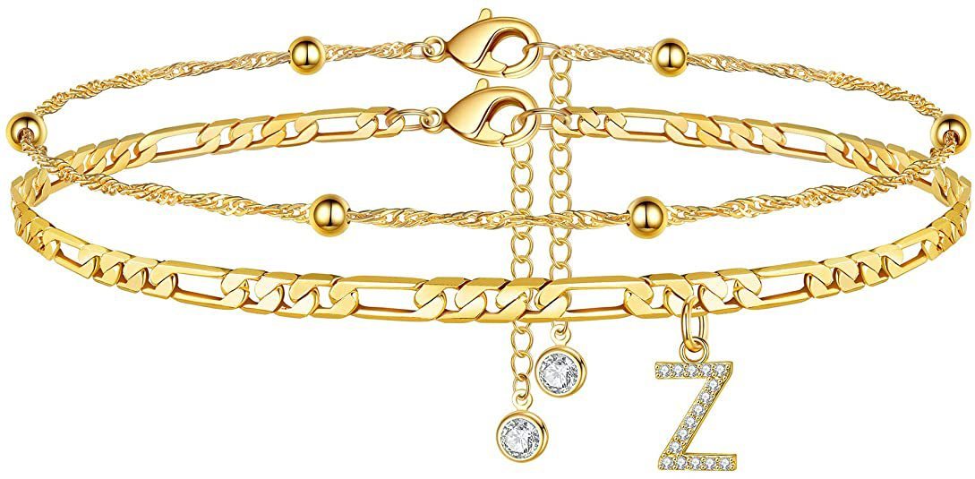 Zircon Letters Anklet
