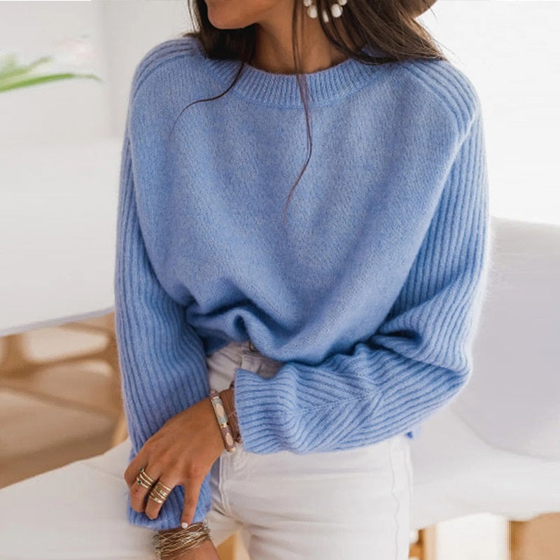 Ladies European Bedford Cord Sweater
