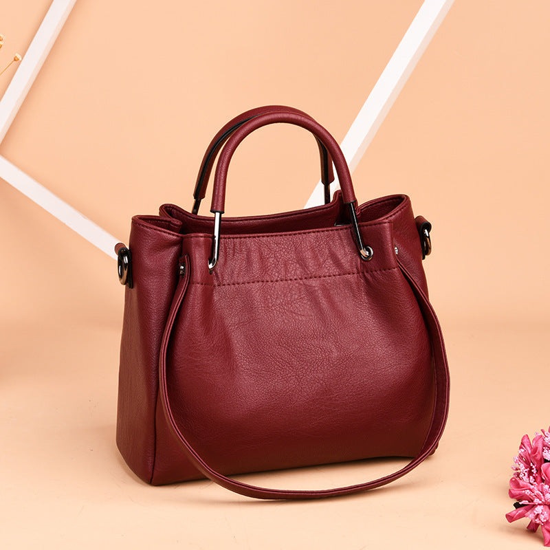 Women's Soft Leather Bucket Bag
