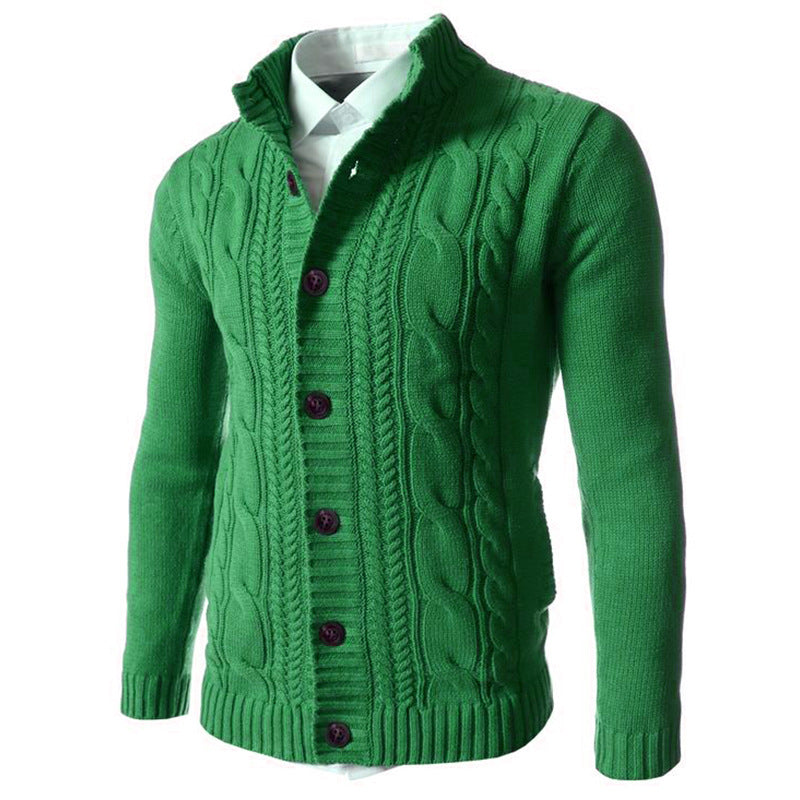 Men's Stand Collar Cardigan