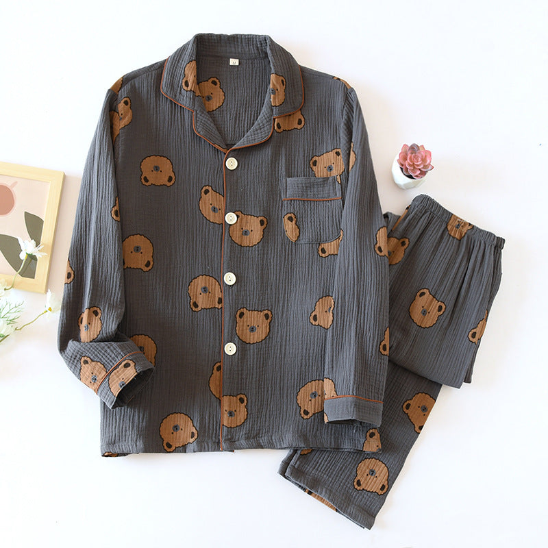 Long Sleeve Gauze 100% Cotton Pajamas