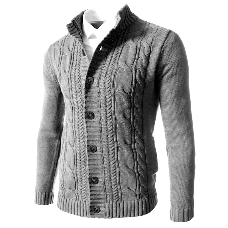 Men's Stand Collar Cardigan