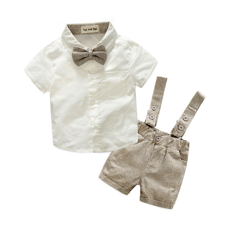 Boys' Fashion Statement Short-sleeved 2 Pcs Suit