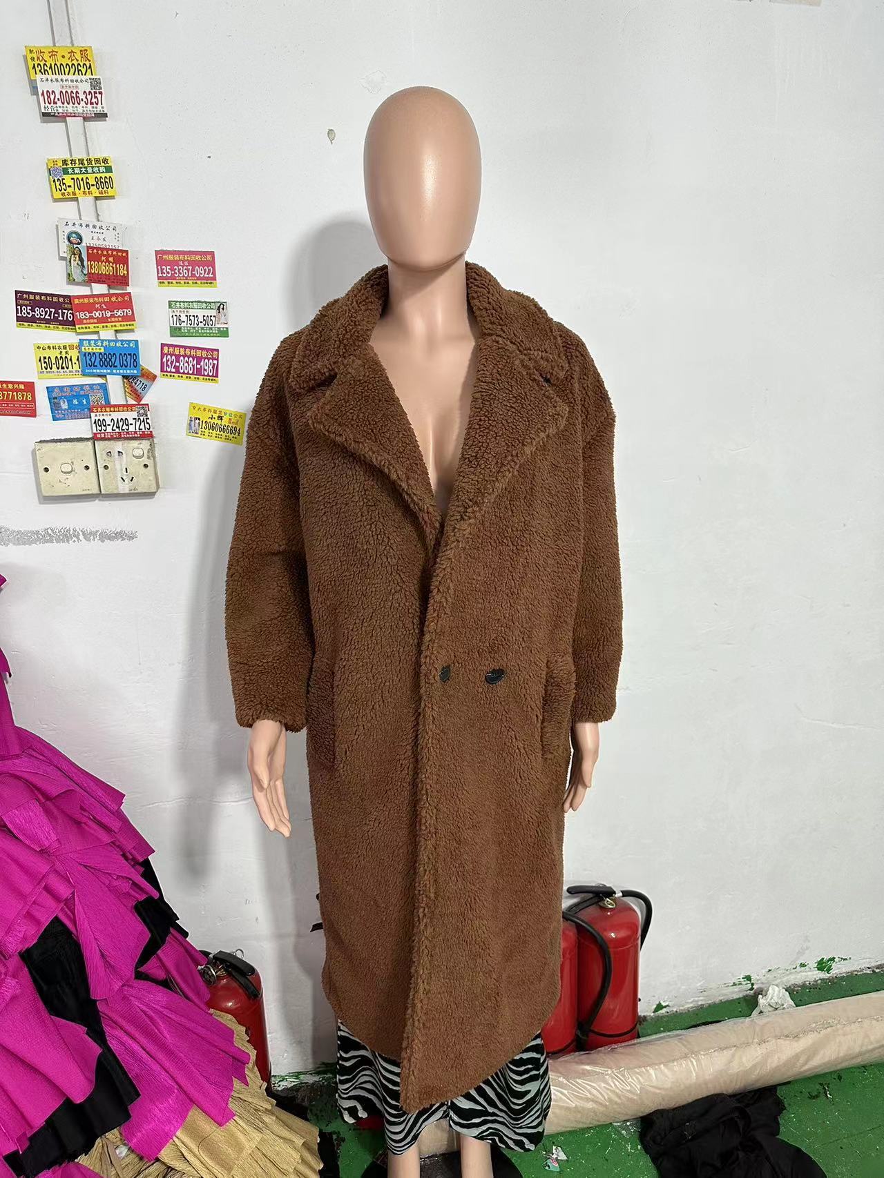 Lamb Fleece Coat W/ Pockets