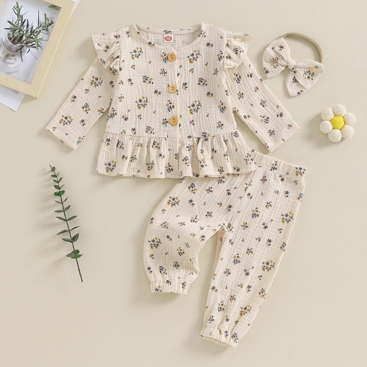 Girl's Cotton Double-layer Suit Playsuit