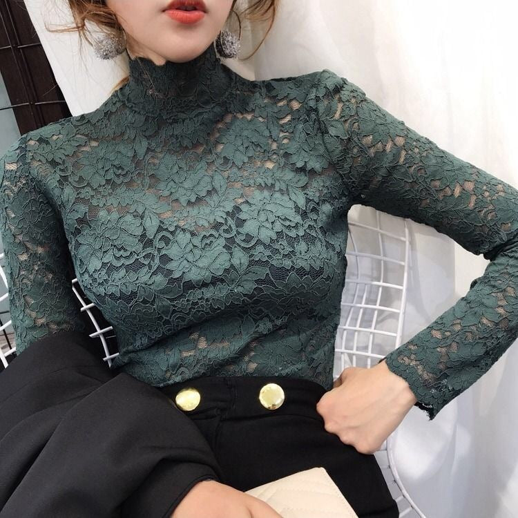 High Collar Lace Top