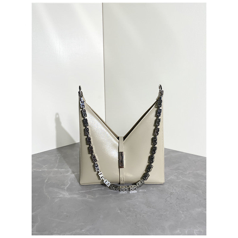 Underarm Diagonal Leather Bag