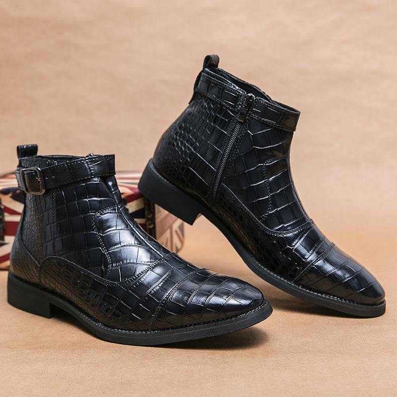 Men's Crocodile Ankle Boots