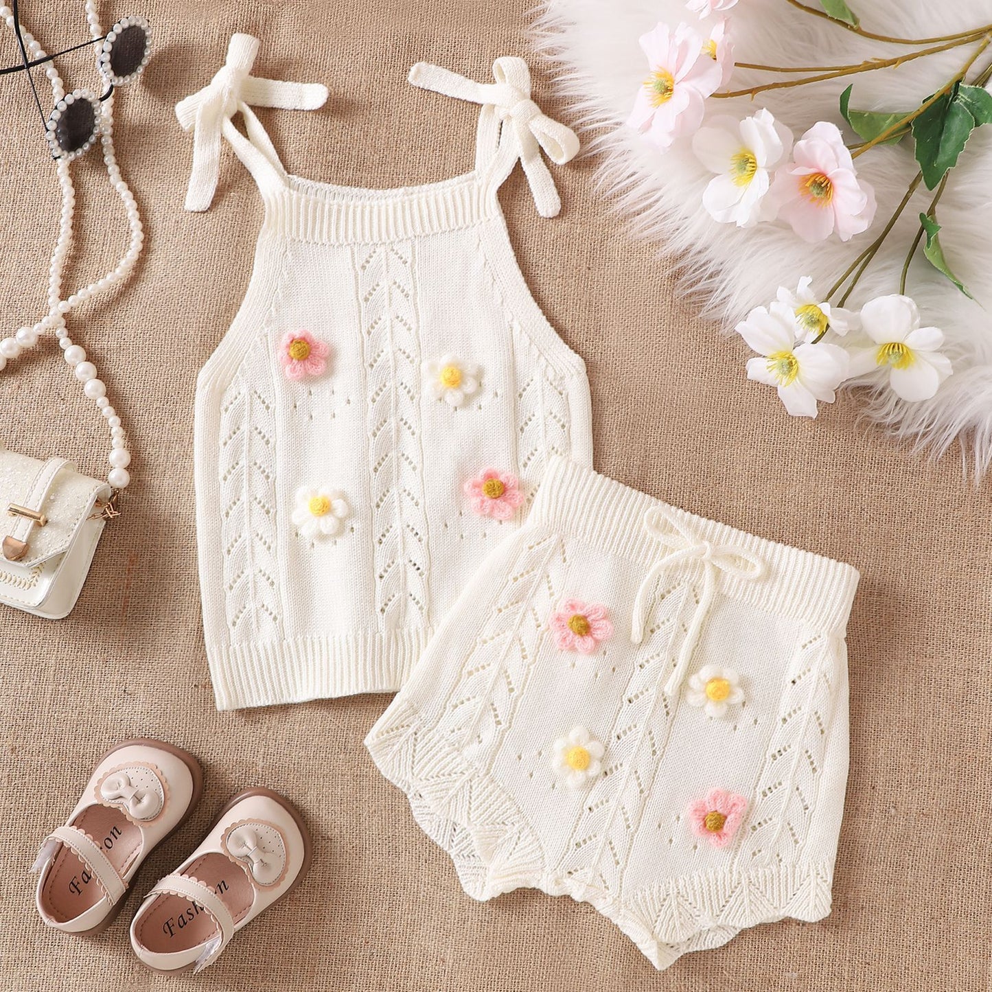 2 Pcs Embroidered Camisole Set