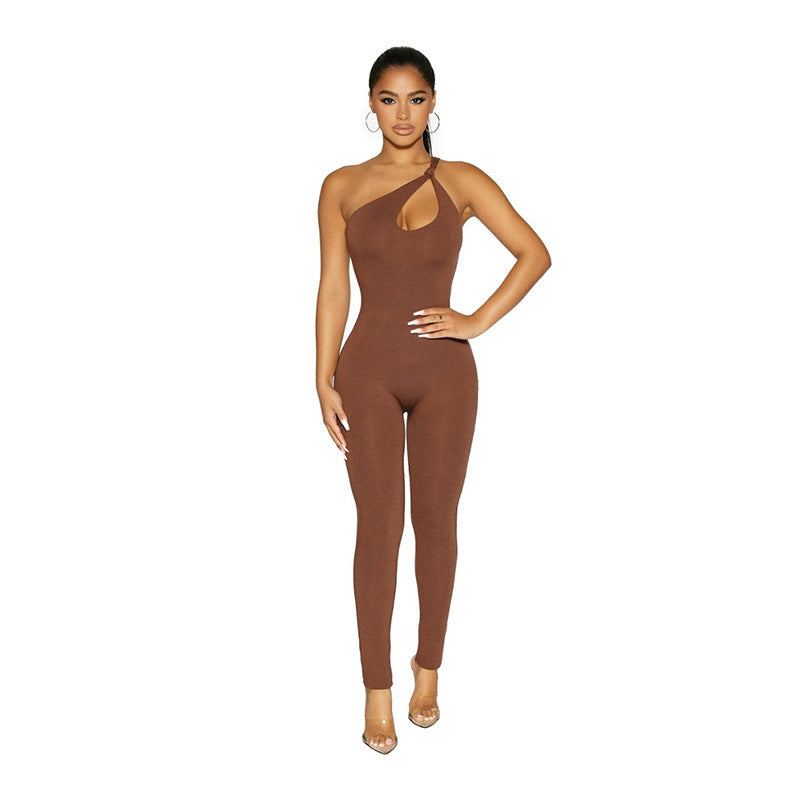 One Shoulder Fitted Jumpsuit