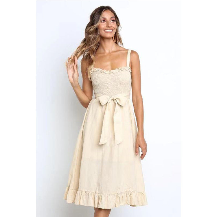 Cotton Ruffled Mid-length Dress