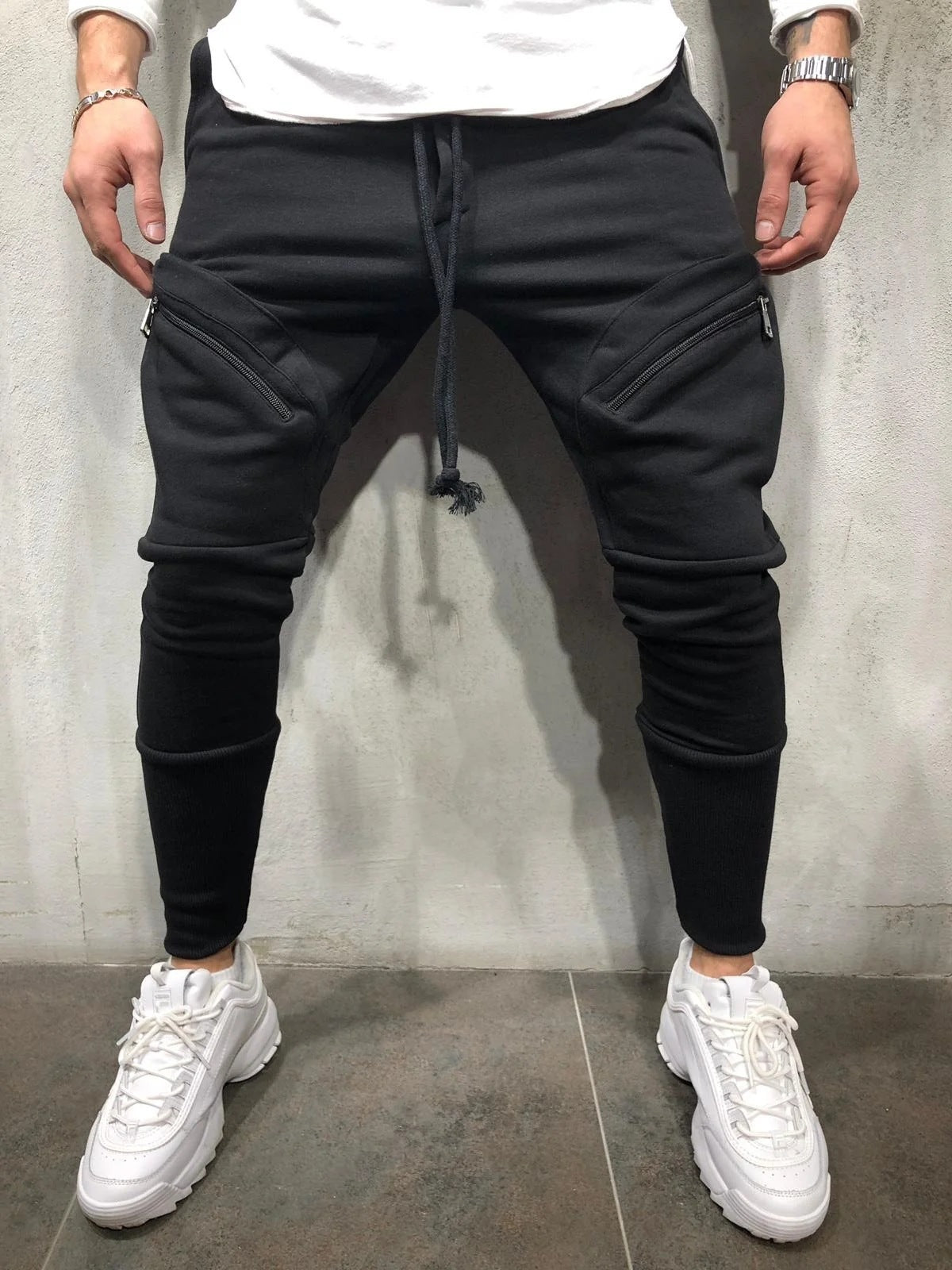 Men Zippered Sports Pants