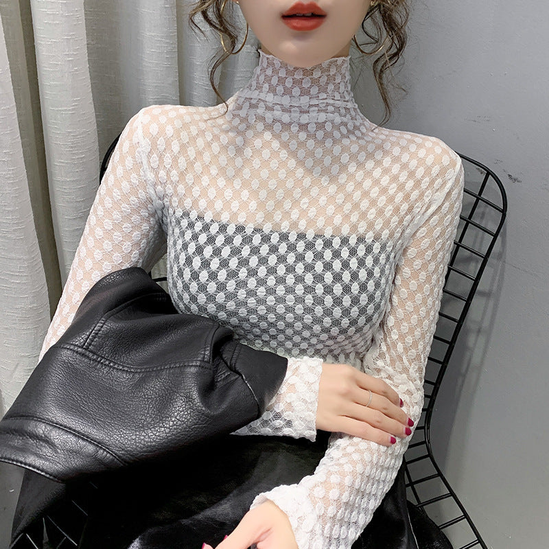 Women's Lace Turtle Neck Top