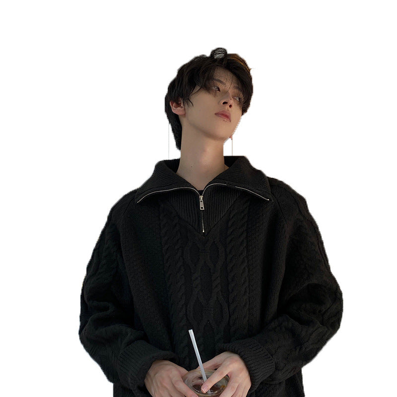 Men's High Collar Sweater
