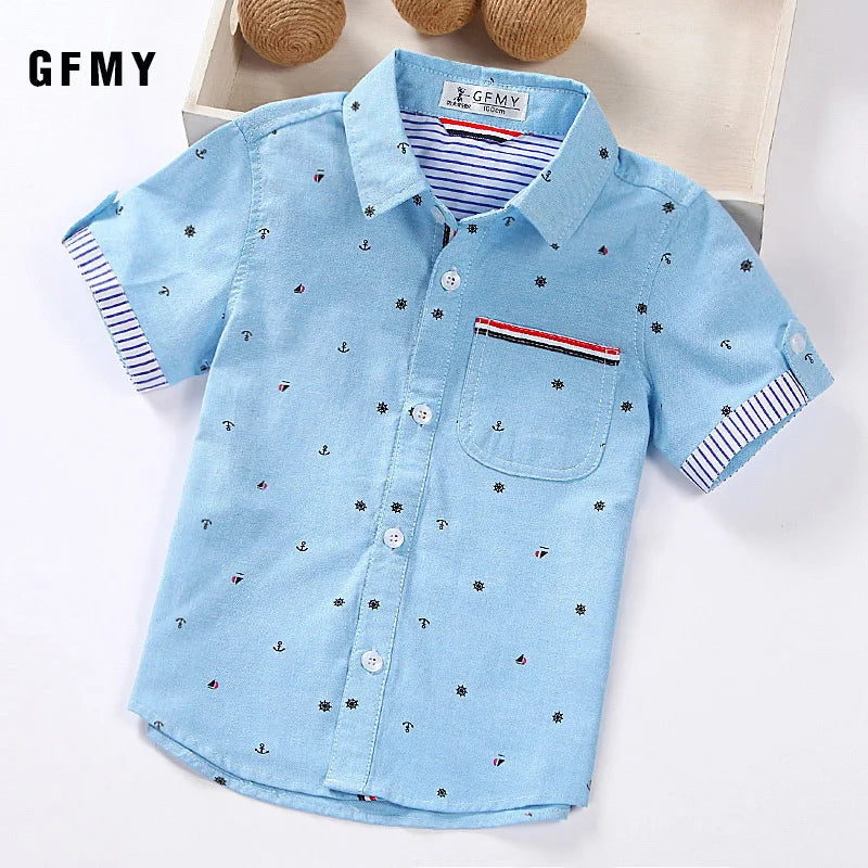 GFMY Boys Cotton Shirts Short-Sleeved Boys 2-14 Years