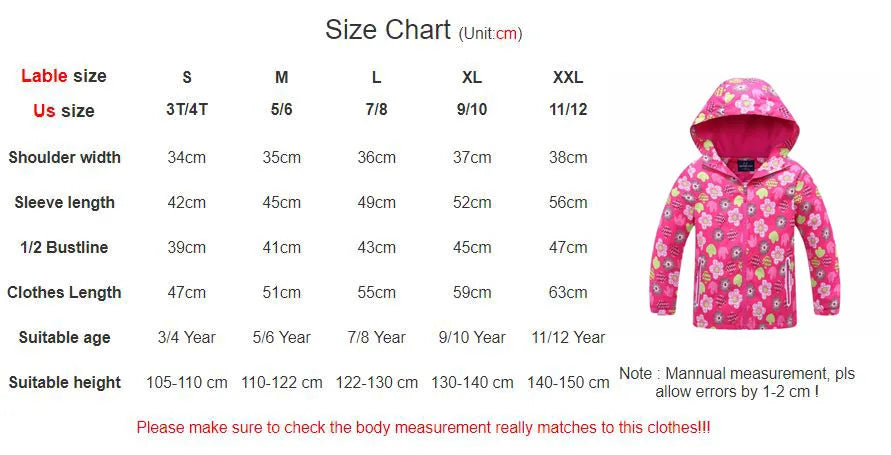 Girls Windbreaker Jacket 3-12yrs