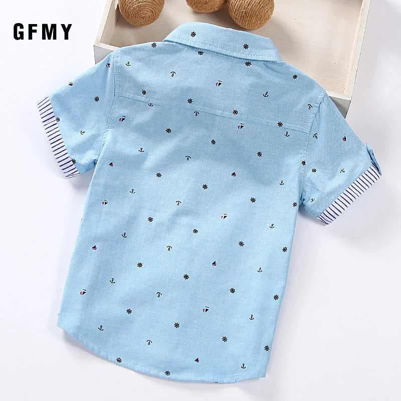 GFMY Boys Cotton Shirts Short-Sleeved Boys 2-14 Years