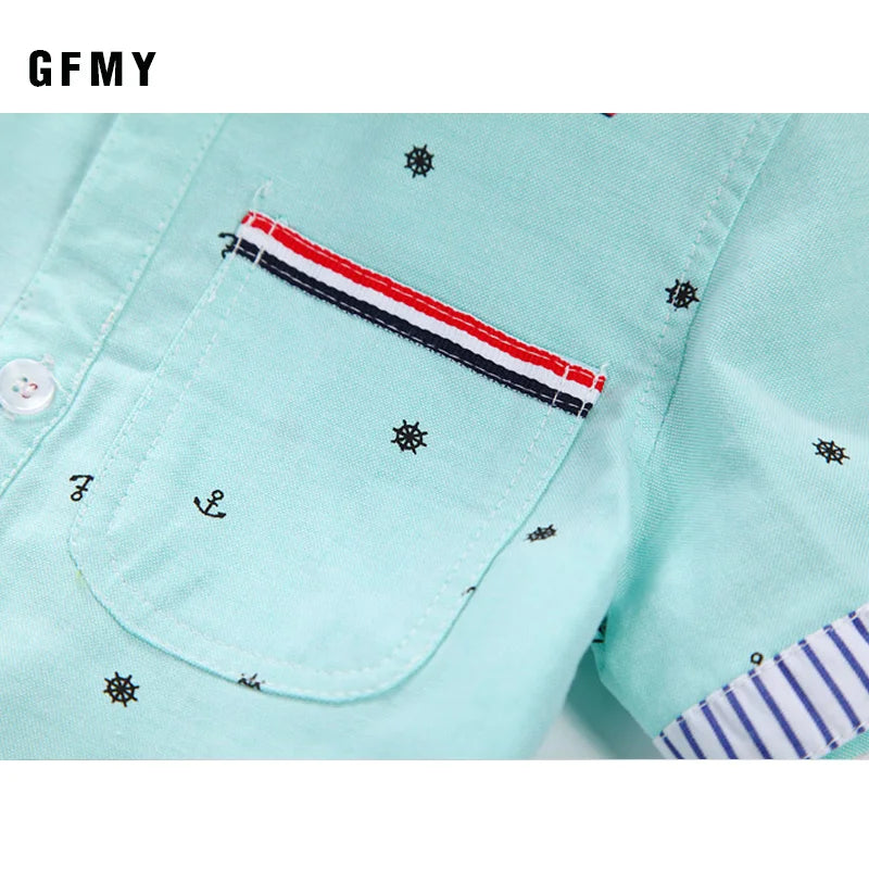 GFMY Boys Cotton Shirts Short-Sleeved Boys 2-14 Years