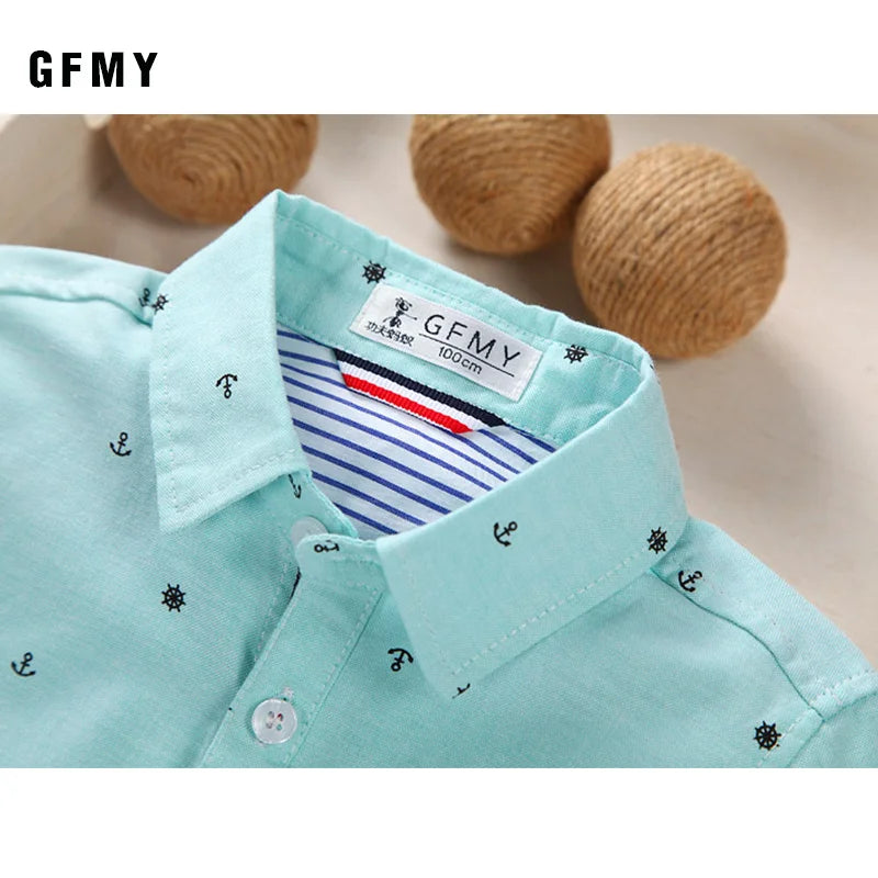 GFMY Boys Cotton Shirts Short-Sleeved Boys 2-14 Years