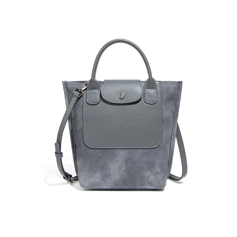 Suede One-shoulder Bucket Bag