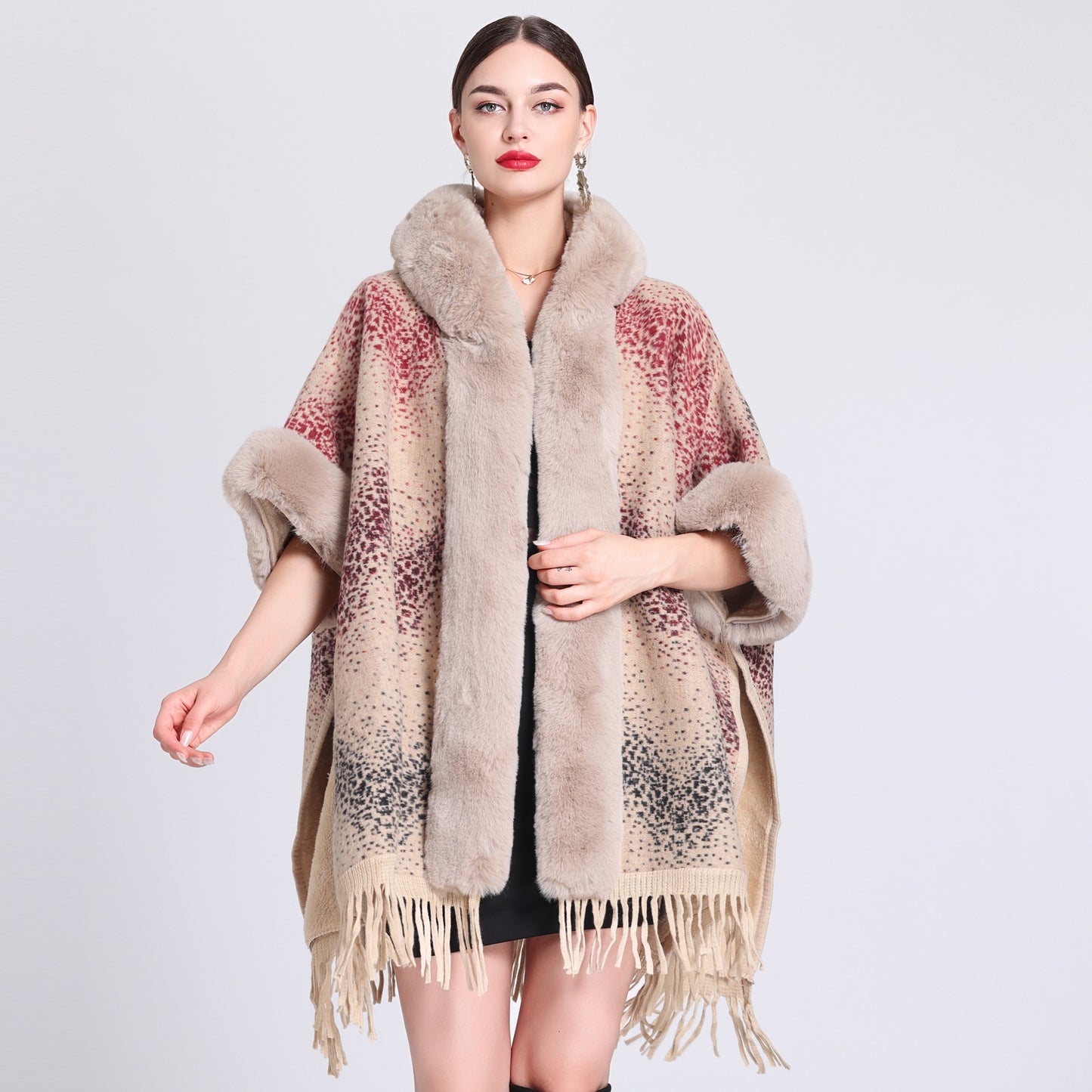 Plaid Cashmere Fur Overthrow